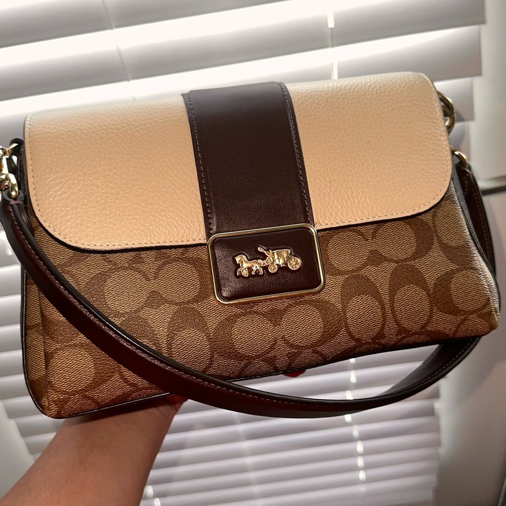 Coach Tan and Brown Crossbody Bag